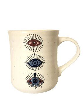 Good Vibes Evil Eye Protection Large Coffee Mug Sheiffeld Home NWOT 18 oz 4.5"